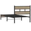 vidaXL Bed Frame Sonoma Oak Steel, Engineered Wood Small Single