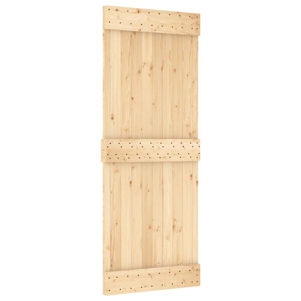 vidaXL Sliding Door with Hardware Set 31.5"x82.7" Solid Wood Pine