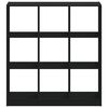 vidaXL Bookcase Black Engineered wood Medium Bookcase Rectangular