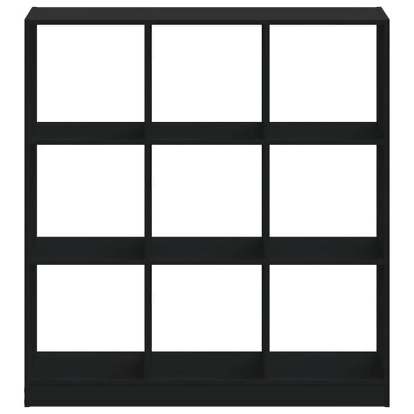 vidaXL Bookcase Black Engineered wood Medium Bookcase Rectangular