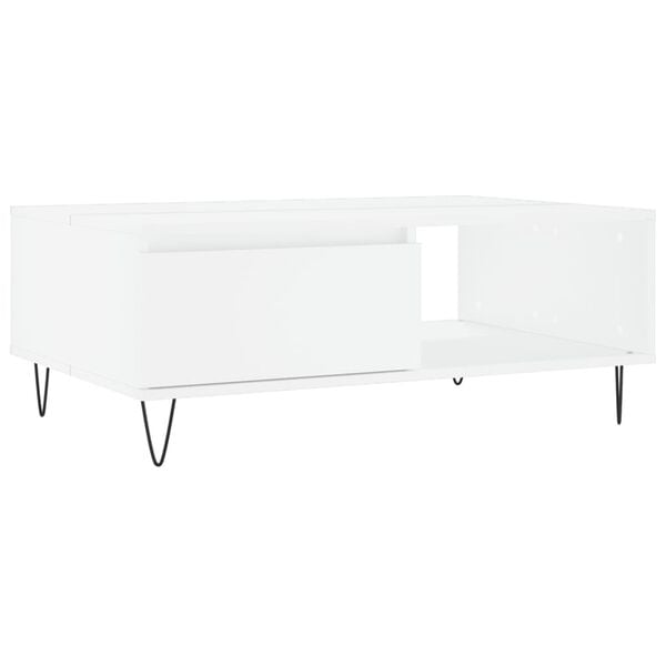 vidaXL Coffee Table White Engineered wood, iron Medium Coffee Table