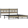 vidaXL Bed Frame Sonoma Oak Steel Double Bed Frame Rectangular