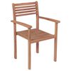 vidaXL Patio Chair Set of 4 Taupe Teak wood Medium Stackable