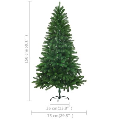 vidaXL Artificial Pre-lit Christmas Tree with Ball Set 59.1" Green