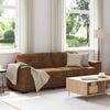 vidaXL Sofa with Cushion Brown Faux leather and Wood