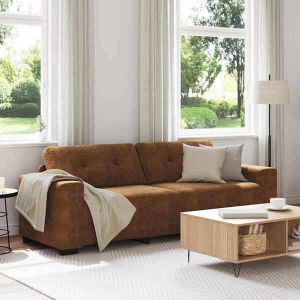 vidaXL Sofa with Cushion Brown Faux leather and Wood