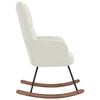 vidaXL Rocking Chair Cream White Velvet, Solid rubber wood, Steel