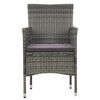 vidaXL Dining Set Grey Poly Rattan Small Removable Covers Dining Set