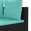 vidaXL Patio Sofa Set Set of 4 Black, Water blue