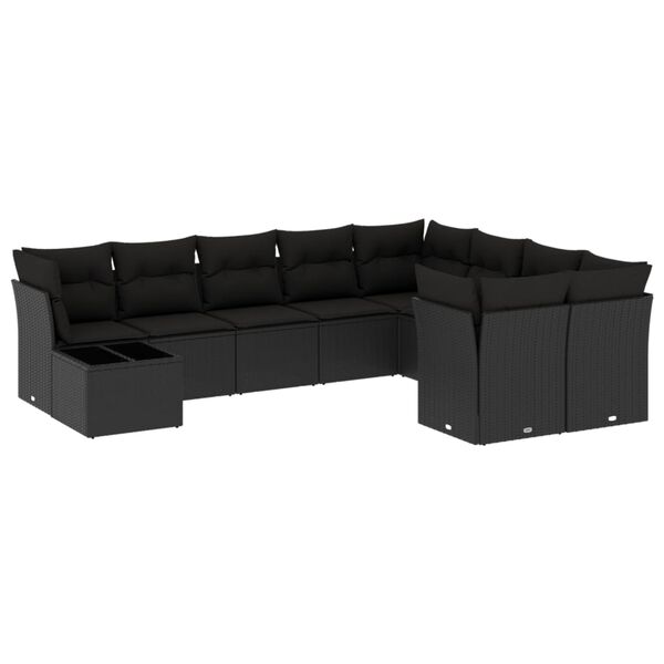 vidaXL Patio Sofa Set Black