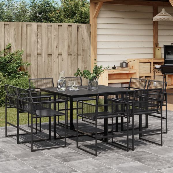 vidaXL Garden Dining Set Black