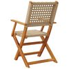 vidaXL Folding Patio Chairs 4 pcs Beige Poly Rattan and Solid Wood