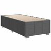 vidaXL Bed Frame Dark Grey Polyester Fabric, Plywood, Engineered Wood Twin