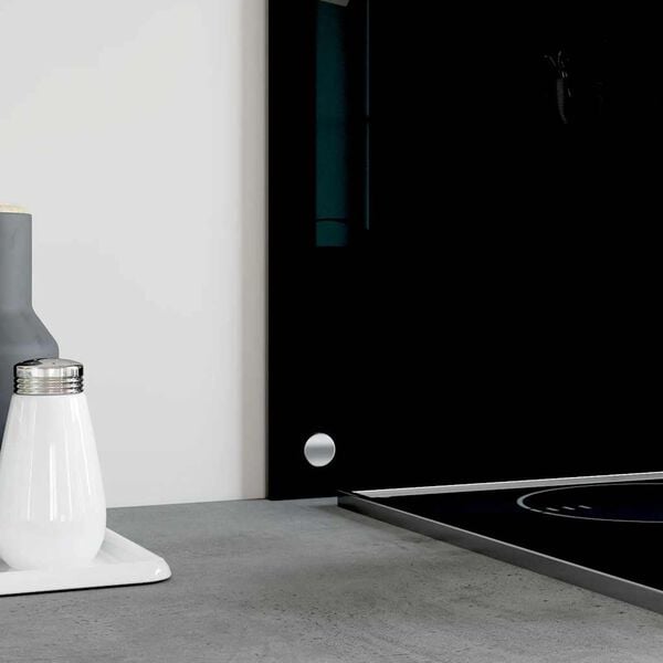 vidaXL Kitchen Backsplash Black 35.4"x15.7" Tempered Glass