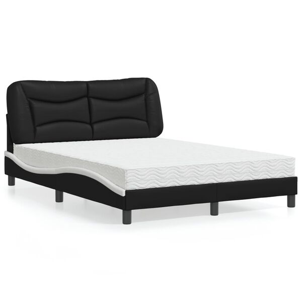 vidaXL Bed Black and White