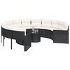 vidaXL Garden Sofa Black Poly Rattan Large Removable Covers