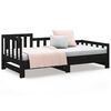 vidaXL Day Bed Black Solid pine wood Double Expandable Day Bed