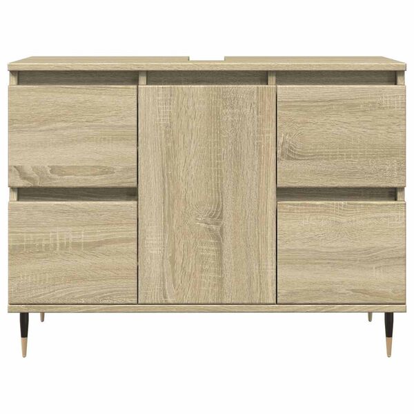 vidaXL Bathroom Cabinet Sonoma oak Engineered wood, iron Medium