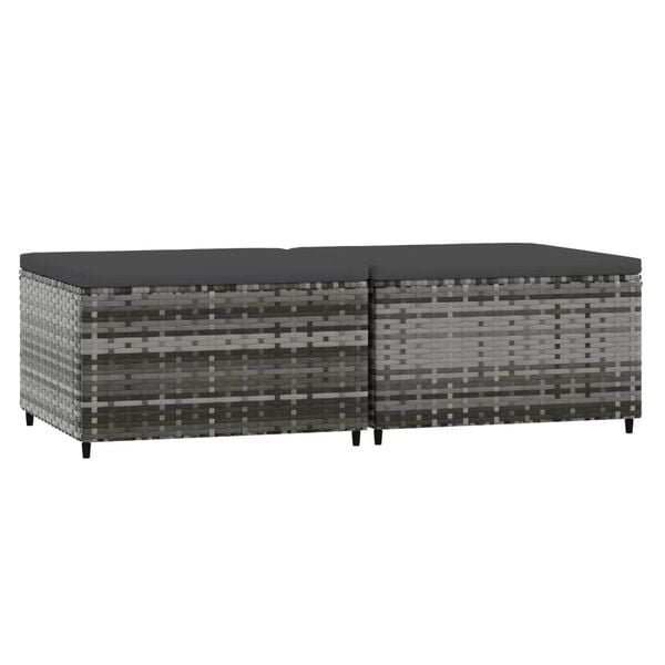 vidaXL Patio Footrest Set of 2 Grey