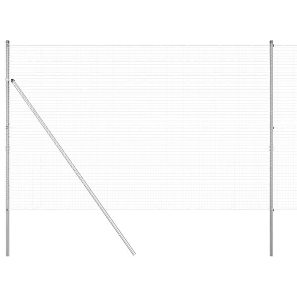 vidaXL Fence with Posts Silver 59.1" x 984.3" Steel