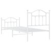 vidaXL Bed Frame White Steel Single Bed Frame Rectangular