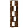vidaXL Bookcase Smoked oak Engineered wood 5-Tier Bookcase Rectangular
