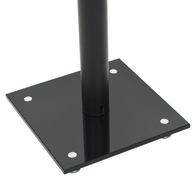 vidaXL Speaker Stands 2 pcs Tempered Glass 1 Pillar Design Black