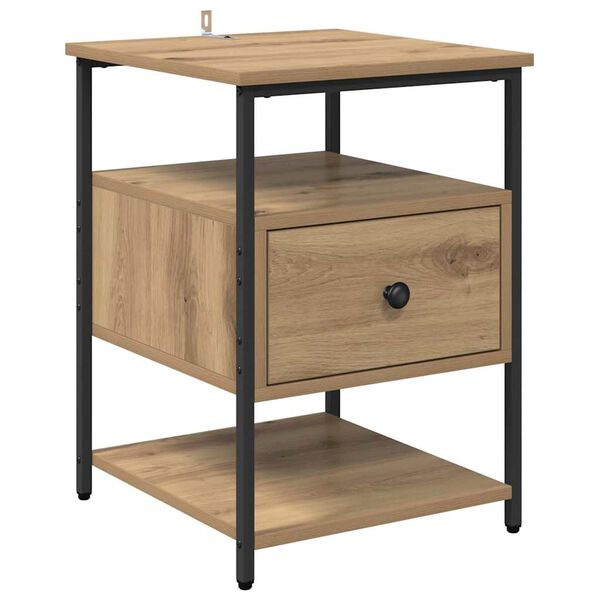 vidaXL Bedside Cabinet Artisan Oak 15.75 x 16.54 x 22.05 in