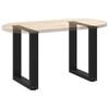 vidaXL Coffee Table Leg Set of 2 Black Powder-Coated Steel Medium