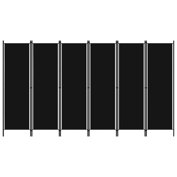 vidaXL 6-Panel Room Divider Black 118.1"x70.9"