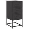 vidaXL Bedside Cabinet Black Steel Medium Bedside Cabinet Rectangular
