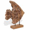 vidaXL Fish Sculpture Natural wood color Teak wood Medium