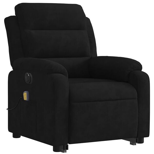 vidaXL Electric Stand up Massage Recliner Chair Black Velvet