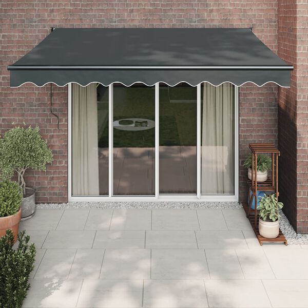 vidaXL Automatic Retractable Awning Anthracite 9.8x8.2'