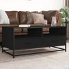 vidaXL Coffee Table Black Engineered wood and metal 39.4x19.7x17.7 in