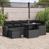 vidaXL Garden Sofa Set Black PE rattan Adjustable Feet Garden Sofa Set