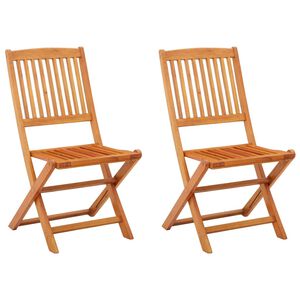 vidaXL Garden Chair Set of 2 Natural wood Solid eucalyptus wood Standard