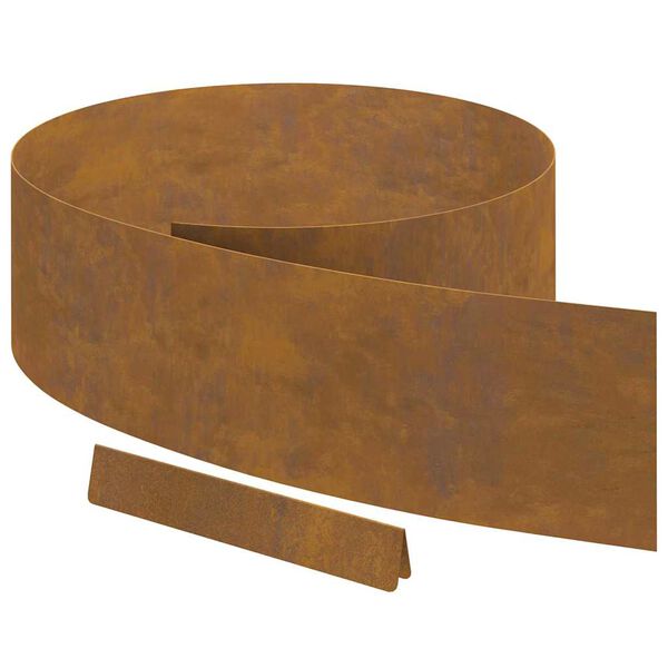 vidaXL Lawn Edging Rusty 450 x 0.05 x 15 cm Weathering Steel