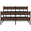 vidaXL Bed Frame Brown Oak Steel, Engineered Wood King Bed Frame