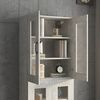 vidaXL Hanging Wall Cabinet Concrete gray Engineered wood, glass