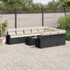 vidaXL Garden Sofa Set Black PE rattan, powder-coated steel, tempered glass
