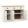 vidaXL Sideboard White Solid pine wood, engineered wood, metal Compact