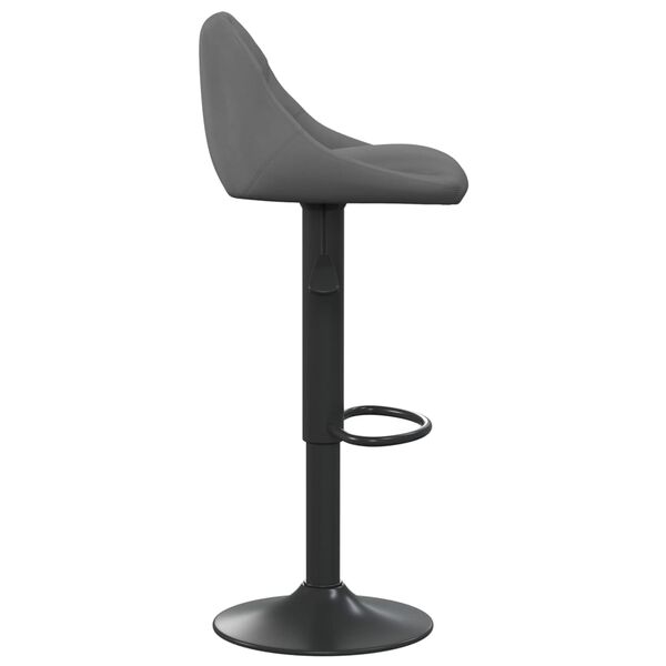 vidaXL Bar Stool Dark Grey Velvet (100% polyester), steel