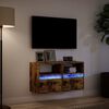 vidaXL TV Wall Cabinet Set of 2 Smoked Oak Engineered Wood Medium