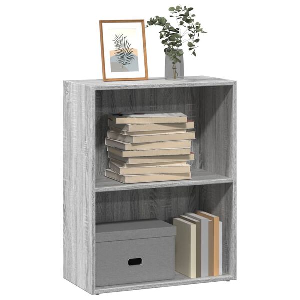 vidaXL Bookcase Grey Sonoma Engineered wood Compact Bookcase