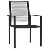 vidaXL Dining Set Black Powder-Coated Steel, Glass, PVC Hollow Rattan