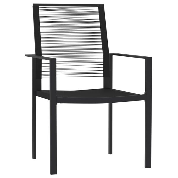 vidaXL Dining Set Black Powder-Coated Steel, Glass, PVC Hollow Rattan