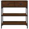 vidaXL Console Table Brown oak Engineered wood, Metal narrow