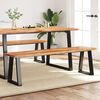 vidaXL Bench Natural wood and black Solid acacia wood, powder-coated steel