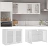 vidaXL Hanging Glass Cabinet White Engineered wood, Glass Medium